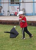 Typical t-ball mishap, hitting the tee not the ball.