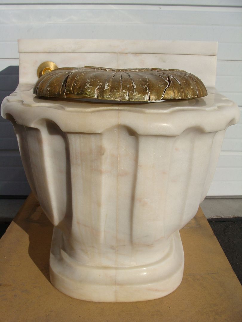 Sherle Wagner Marble Nautilus Hand Carved Italian Marble Shell Toilet