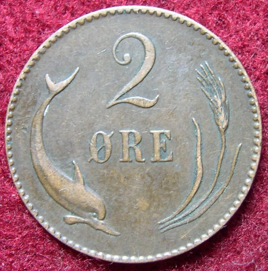 有关以下物品的详细资料: denmark: danish 2 ore coin, 1875 cs