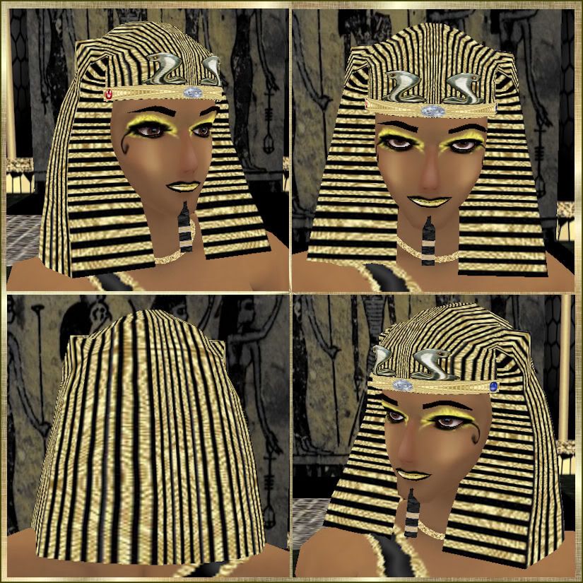 Gold&Black Pharoh Headress w/cobras
