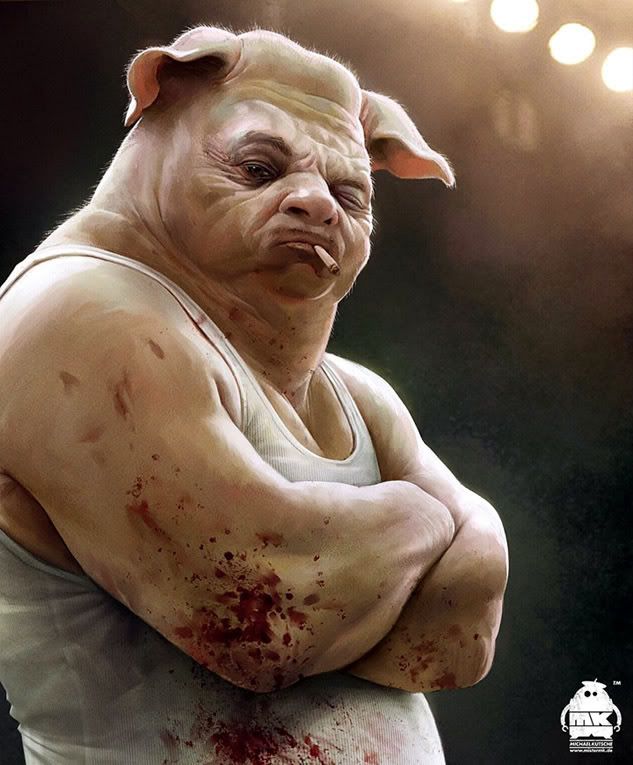 boxeur cochon