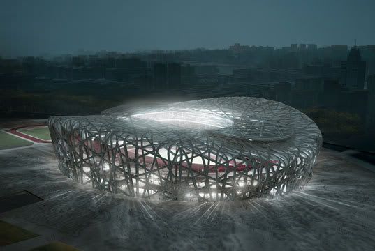 stade de Pekin la nuit