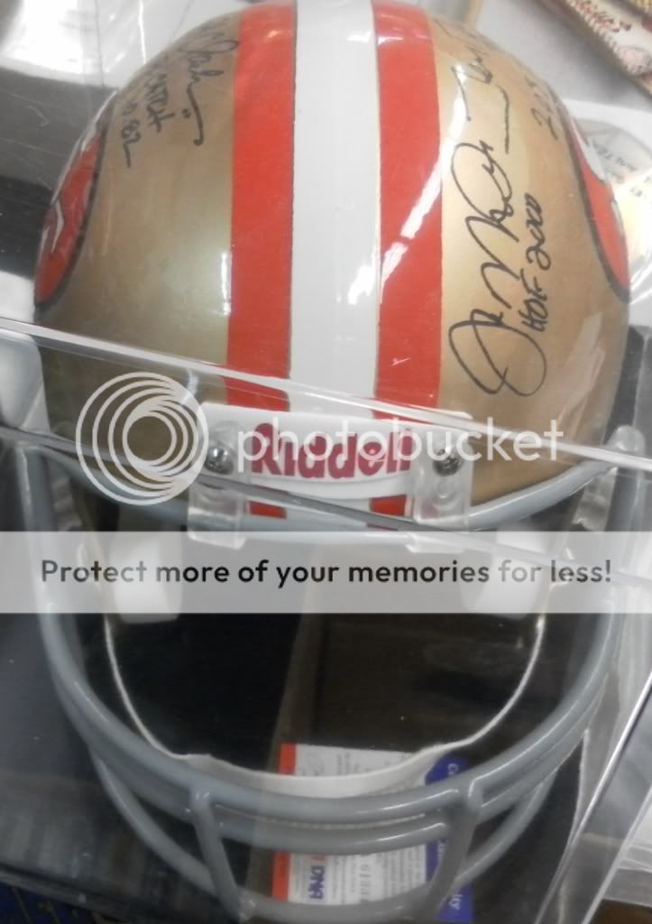 FOOTBALL HELMET SIGNED BY JERRY RICE~DWIGHT CLARK~JOE MONTANA PSA/DNA 