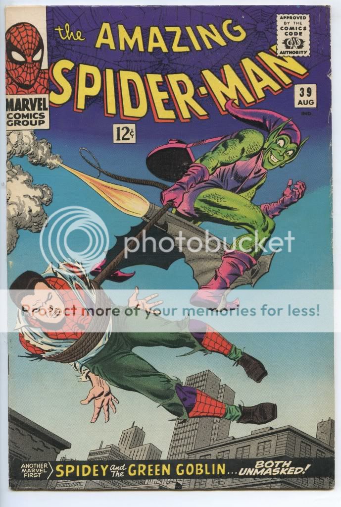 AMAZING SPIDER MAN comic 39 VF+ 1966 ~1st John Romita on Spidey~Green 