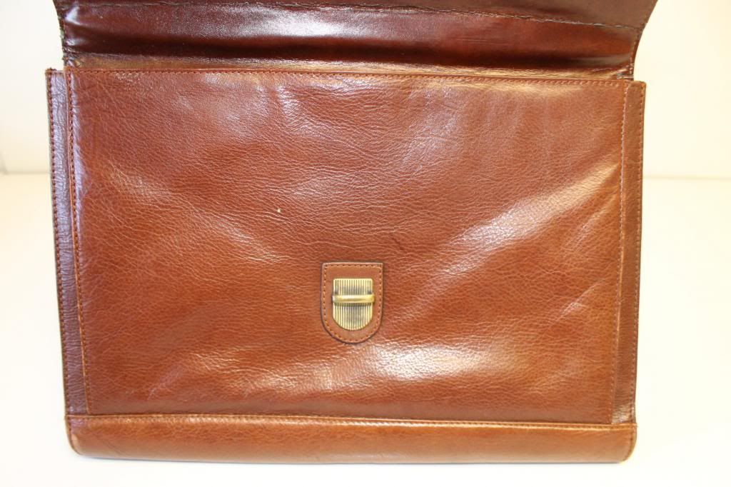 rafael chestnut brown leather business portfolio briefcase