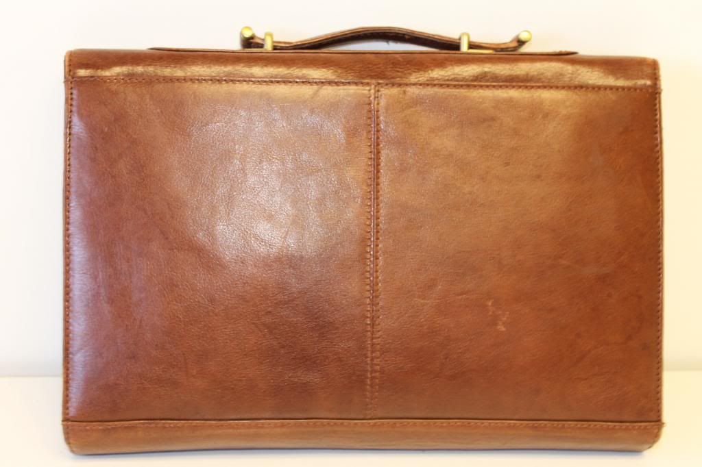 rafael chestnut brown leather business portfolio briefcase