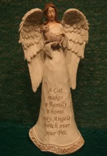 Angel holding Cat Figurine Indoor Statue with Angels Watch over Pets ...